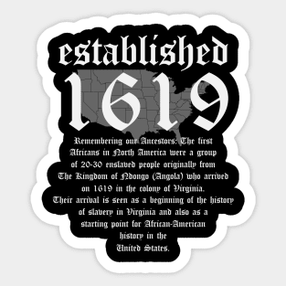 Project 1619 Established American Map Vintage Black History Sticker